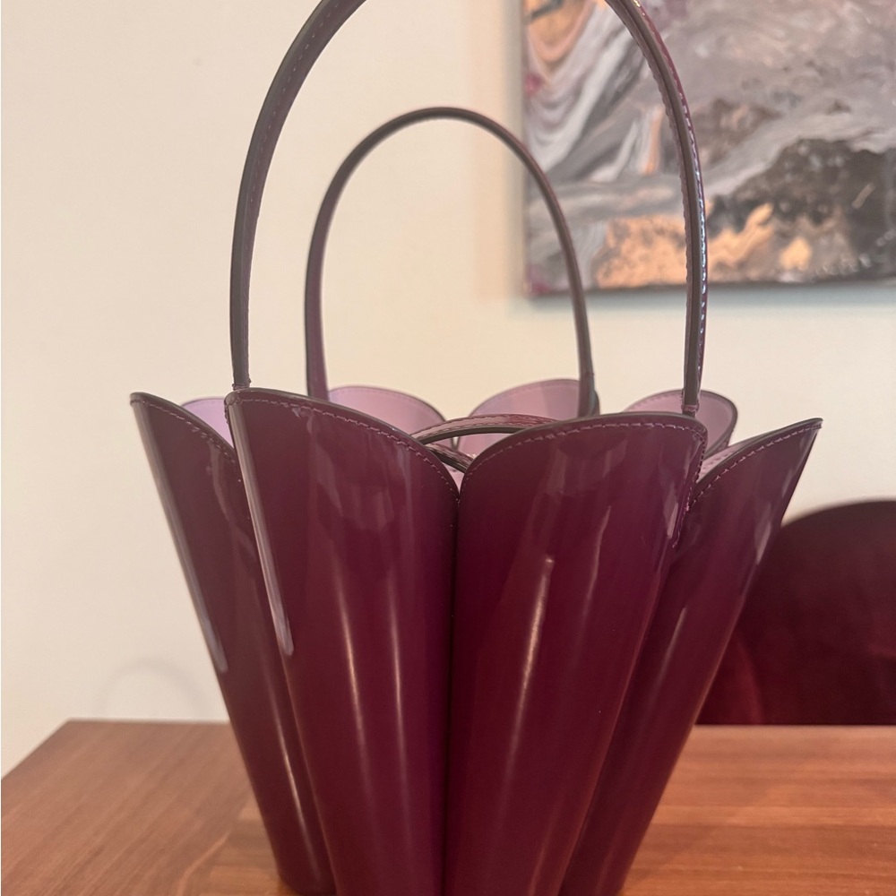 Kate spade the patent spade flower crossbody bucket Handbag purple NWT - Picture 5 of 8